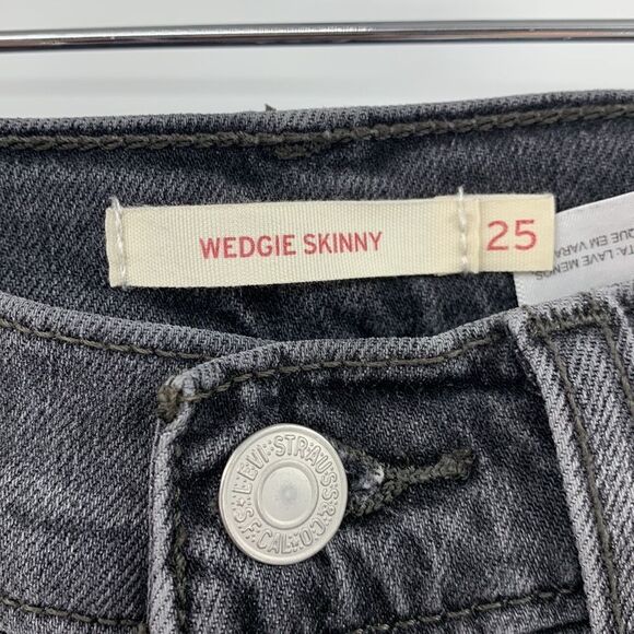 Levi’s Wedgie Skinny Black‎ Denim Sz 25 - Picture 5 of 9